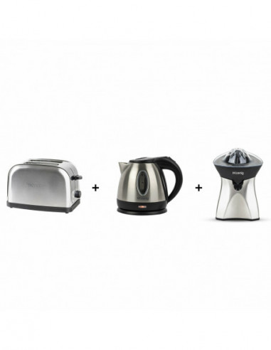 H.KOENIG ENSEMBLE PETIT DEJEUNER TOASTEUR BOUILLOIRE PRESSE AGRUMES  TOS7 BO12 AGR60