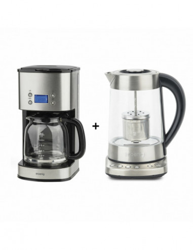 TI700 + MG30 : THEIERE - BOUILLOIRE 1,7L ET CAFETIERE 1,8L PROGRAMMABLES H.KOENIG