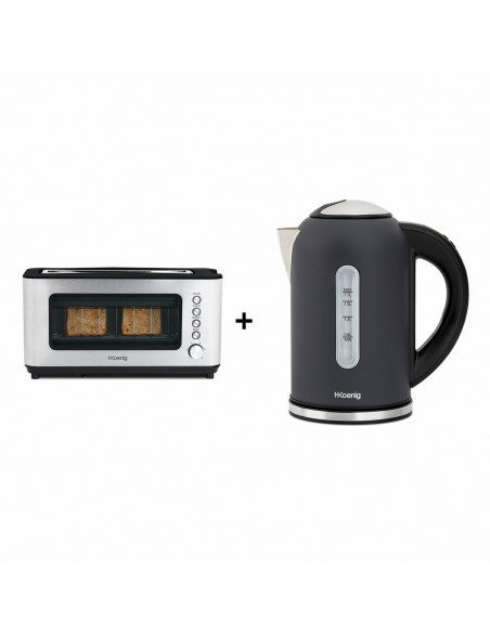 H.KOENIG BOE52 + VIEW7 BOUILLOIRE PROGRAMMABLE 1,7L+ GRILLE PAIN 2 TRANCHES