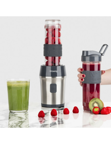 H.KOENIG SMOO9 BLENDER PORTABLE AVEC 2 GOURDES AVEC COUVERCLE