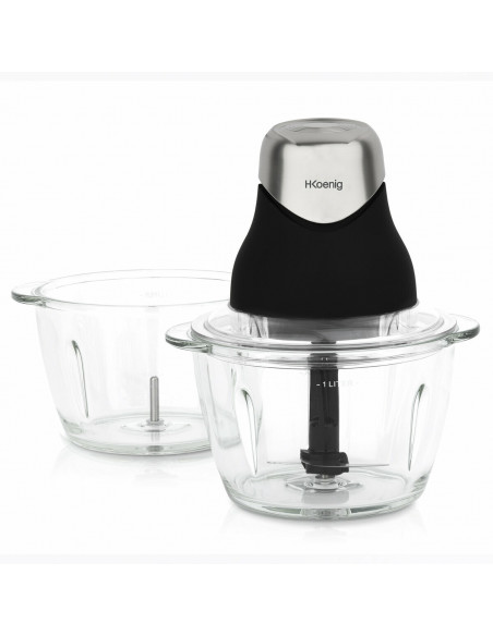 H.Koenig LEO9 - Mini hachoir électrique avec 2 bols