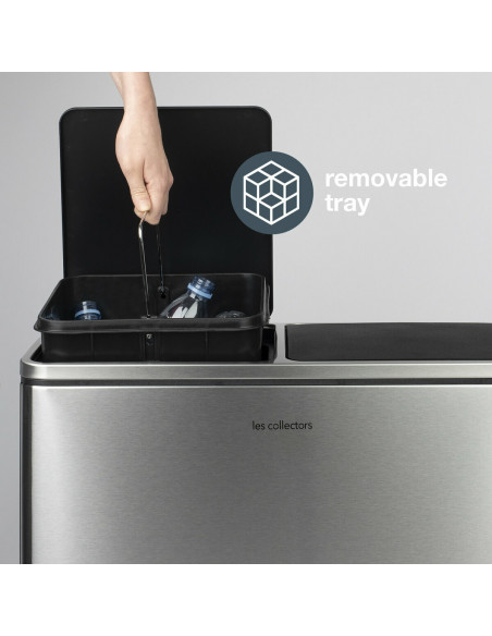 Les collectors n°904 poubelle de tri à pédale 60L inox edition