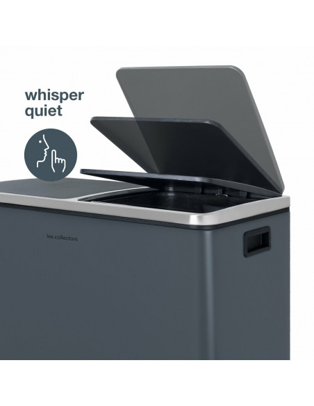 Les collectors n°906 poubelle de tri à pédale 60L gris bleuté edition
