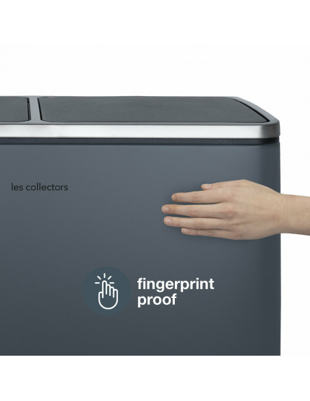 Les collectors n°906 poubelle de tri à pédale 60L gris bleuté edition