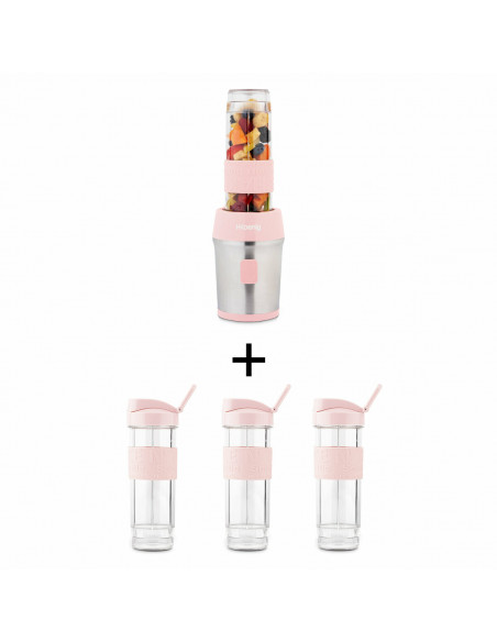 H.KOENIG SMOO12+BTL12 - Blender portable et kit bouteilles