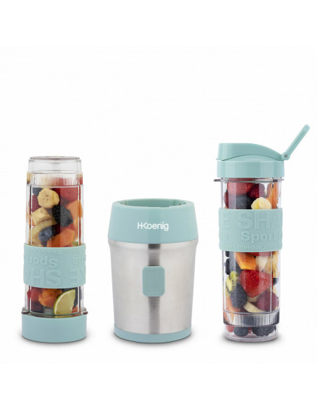 H.KOENIG SMOO16+BTL16 - Blender portable et kit bouteilles