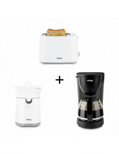 WEASY CITRU6+CRUST70+KF24 - Ensemble petit-déjeuner - presse-agrumes électrique , grille-pain et cafetière à filtre