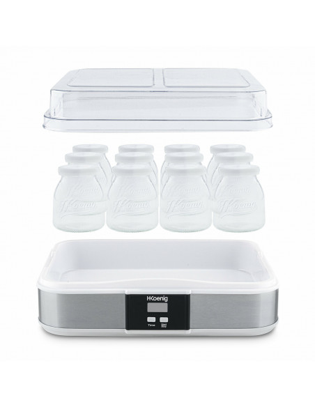 H.KOENIG ELY120+YPO12 - yaourtière et lot de 12 pots à yaourt en verre supplémentaire