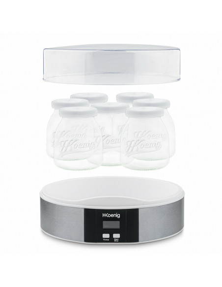 H.KOENIG ELY70+YPO12 - yaourtière et lot de 12 pots à yaourt en verre supplémentaire