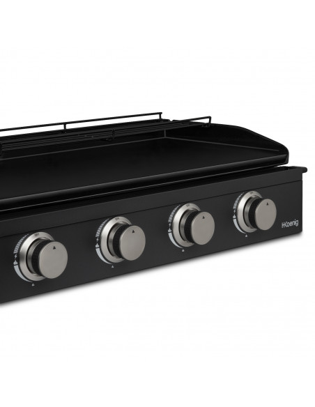 H.Koenig PLX1042 - Plancha 4 brûleurs U noire fonte émaillée