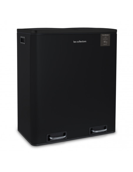 Les Collectors n°910 poubelle de tri pédale 2x30L noir mat