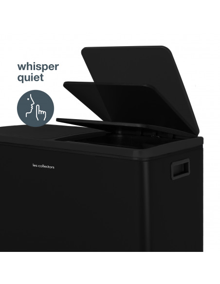 Les Collectors n°910 poubelle de tri pédale 2x30L noir mat