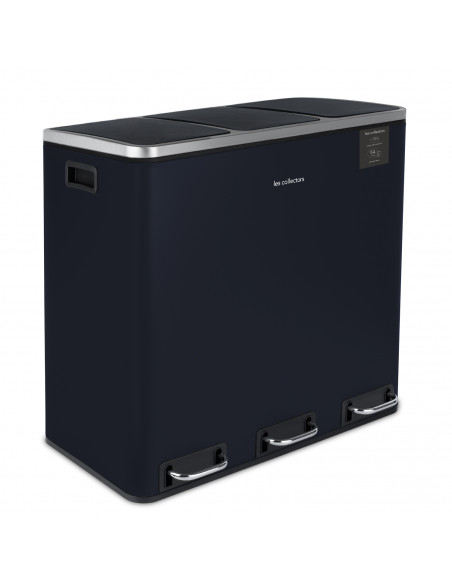 Les Collectors n°986 poubelle de tri pédale 3x18L bleu nuit