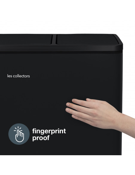 Les Collectors n°988 poubelle de tri pédale 2x30L noir mat