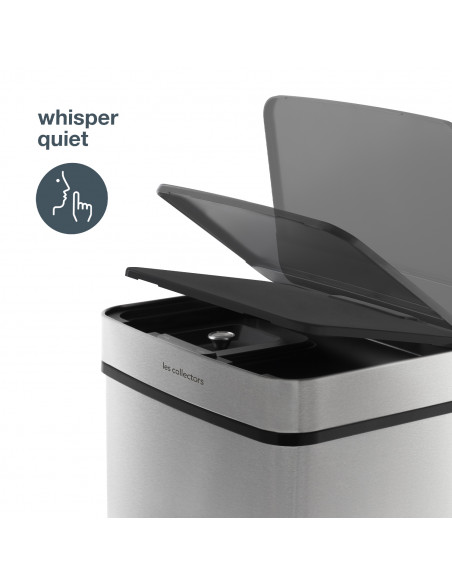 Les collectors n°1010 - Poubelle de tri à capteur 64L, édition Inox