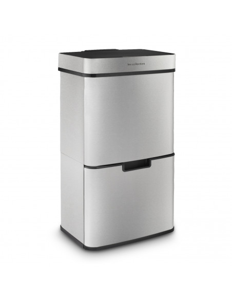 Les collectors n°1010 - Poubelle de tri à capteur 64L, édition Inox
