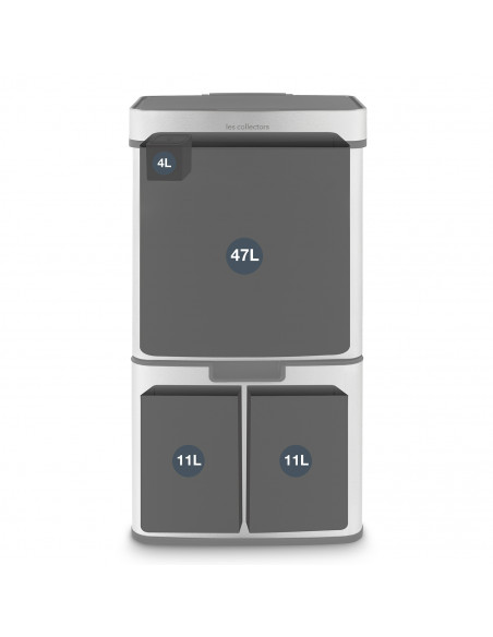 Les collectors n°1012 - Poubelle de tri à capteur 69L, édition Inox