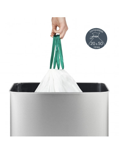 Poubelle Tri Sélectif Ecofil Elletipi 2x24L - Extractible Pour Cuisine - Gris