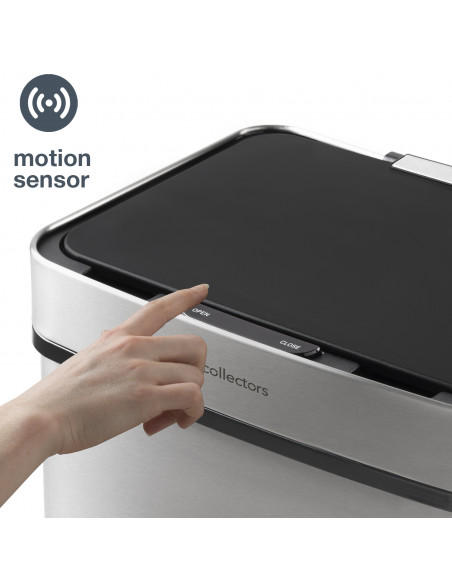 Les collectors n°1012 - Poubelle de tri à capteur 69L, édition Inox