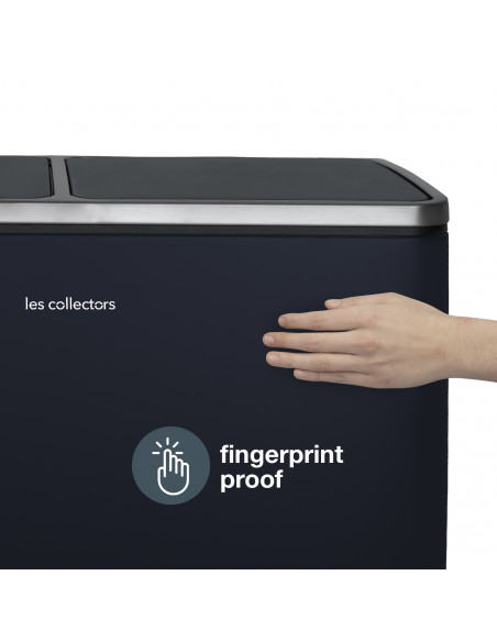 Les Collectors n°908 poubelle de tri pédale 2x30L bleu nuit mat