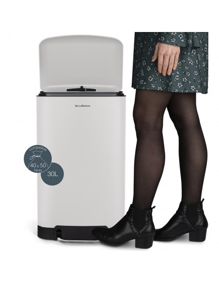 Les Collectors n°728 - Poubelle à pédale 30L, blanche