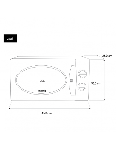H.Koenig VIO6 - Four micro-ondes 20L