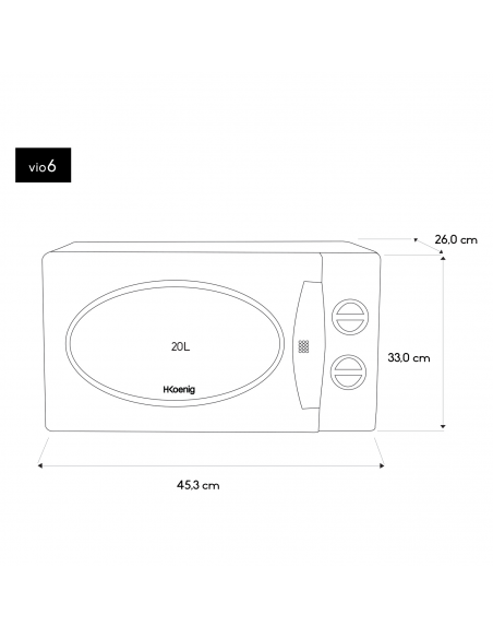 H.Koenig VIO6 - Four micro-ondes 20L