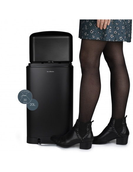 Les collectors n°505 poubelle - Poubelle à pédale 20L, black edition