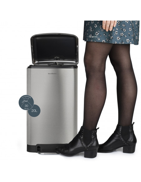 Les Collectors N°512 - Poubelle à pédale 20L, inox edition