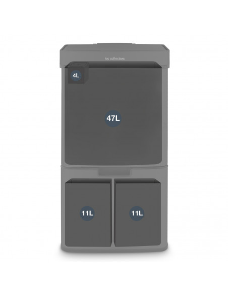 Les Collectors N°1015 - Poubelle de tri à capteur 69L, black edition
