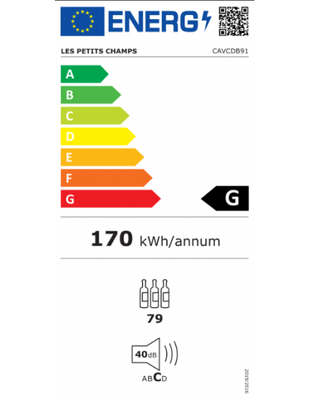 Les petits champs CAVCDB91 - cave de conservation dual zone 91 bouteilles pose libre