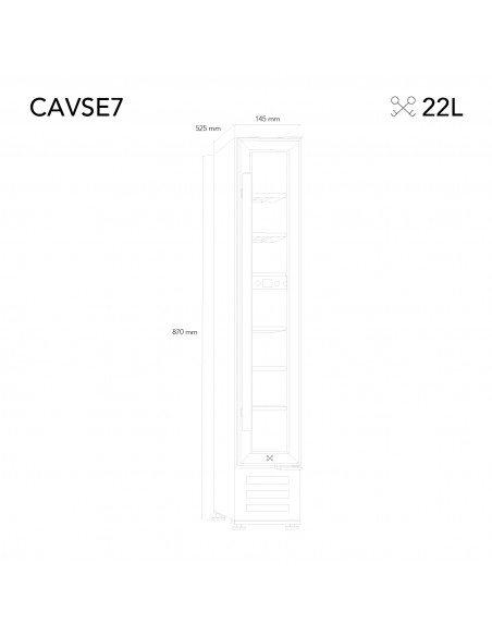 Les petits champs CAVSE7 - Cave de service 7 bouteilles encastrable
