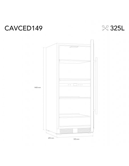 Les petits champs CAVCED149 - Cave de conservation dual zone 149 bouteilles encastrable