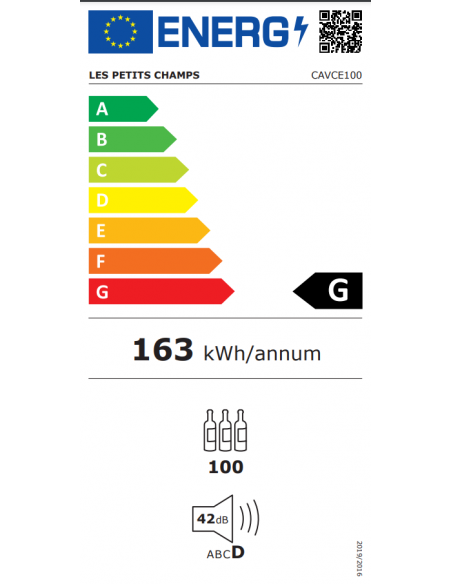 Les petits champs CAVCE100 - Cave de conservation 100 bouteilles encastrable