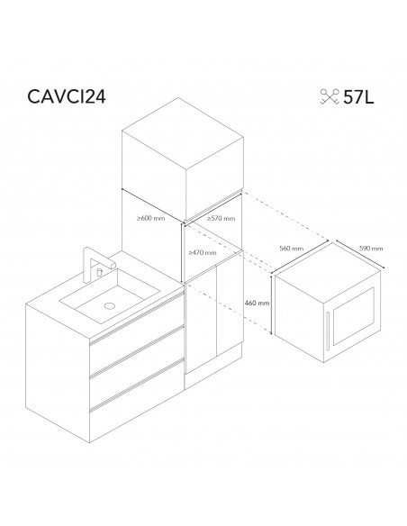 Les petits champs CAVCI24 - cave de conservation 24 bouteilles encastrable