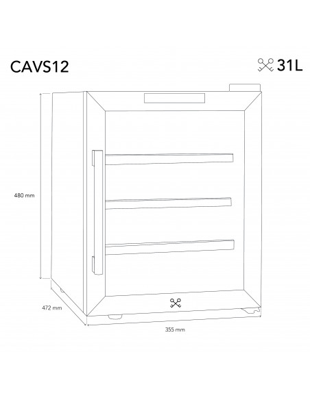 Les petits champs CAVS12 - Cave de service 12 bouteilles pose libre