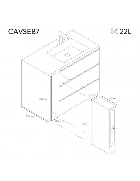 Les petits champs - CAVSEB7 Cave de service encastrable 7 bouteilles