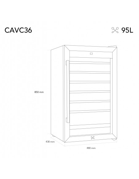 Les petits champs - CAVC36 - cave de conservation 36 bouteilles pose libre