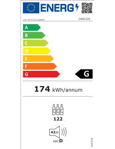 Les petits champs CAVC122 - Cave de conservation 122 bouteilles pose libre