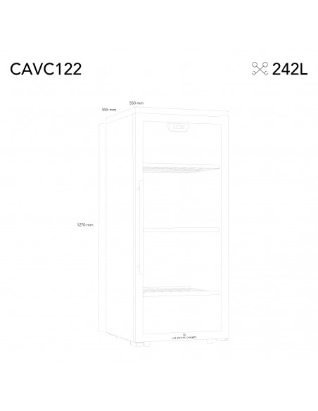 Les petits champs CAVC122 - Cave de conservation 122 bouteilles pose libre
