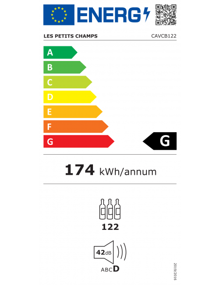 Les petits champs CAVCB122 - Cave de conservation 122 bouteilles pose libre