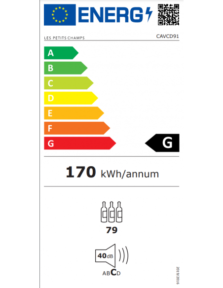 Les petits champs CAVCD91 - Cave de conservation dual zone 91 bouteilles pose libre