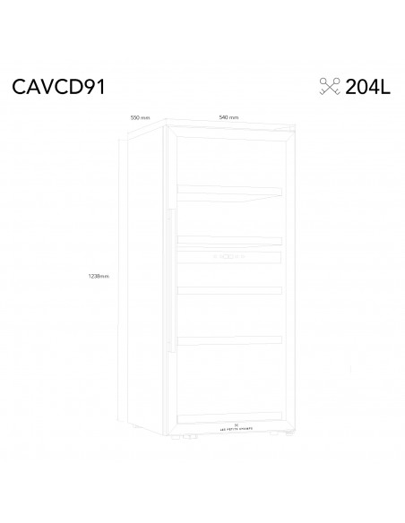 Les petits champs CAVCD91 - Cave de conservation dual zone 91 bouteilles pose libre