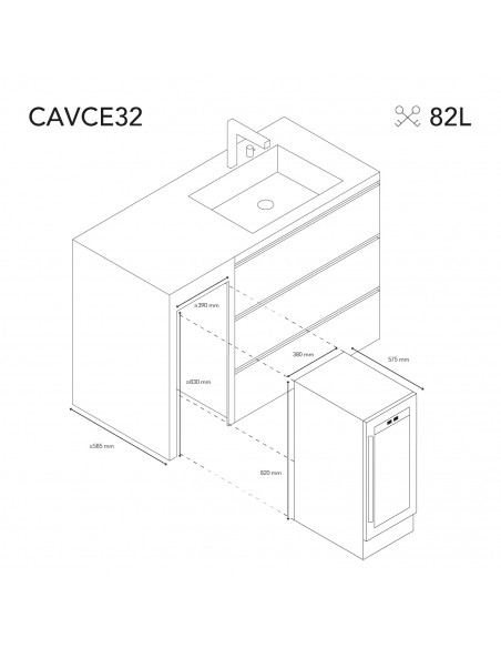 Les petits champs - CAVCE32 - Cave à vin 32 bouteilles