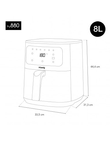 H.Koenig FRY880 - friteuse sans huile 8L