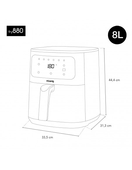 H.Koenig FRY880 - friteuse sans huile 8L
