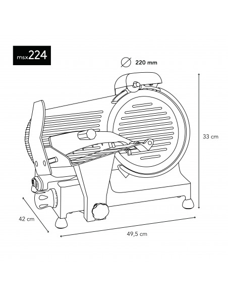 H.Koenig MSX224 - Trancheuse à viande 22cm de diamètre