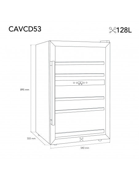 RECONDITIONNÉ : Les petits champs CAVCD53 - cave de conservation dual zone 53 bouteilles pose libre