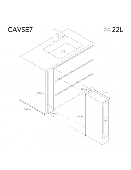 Les petits champs CAVSE7+WOM440 - cave de service et pompe sous vide pour vin