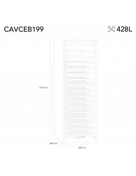 Les Petits Champs CAVCEB199 - Cave de conservation encastrable 199 bouteilles